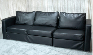 Black leather sofa rental Los Angeles, CA