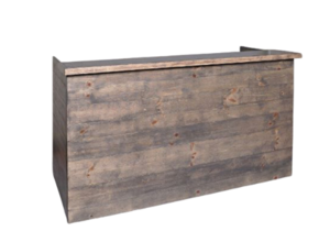 Aged Farm Wood Bar rental Chicago, IL