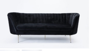 Lindy-Black and Gold Modern Sofa rental Austin, TX