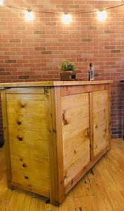 Natural Napa wood Bar rental Los Angeles, CA