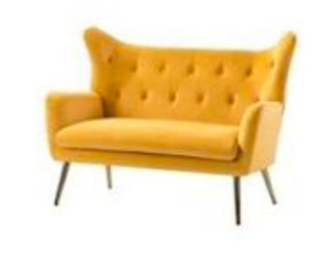 Gold Velvet Loveseat rental Dallas-Ft. Worth, TX