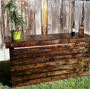 Rustic wooden bar 5ft rental San Diego, CA