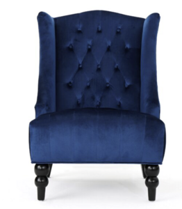 Navy Velvet Settee rental Denver, CO