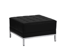Jaxon Black Leather Ottoman rental Denver, CO