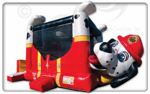 Fire Dog Bounce House Slide Combo rental Atlanta, GA
