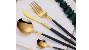Black & Gold Dinner Fork rental Greater Northern Michigan