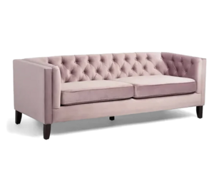 Blush Velvet Sofa rental Atlanta, GA