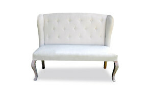 White Settee rental Denver, CO