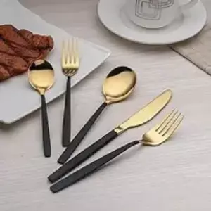 Black & Gold Flatware rental Denver, CO