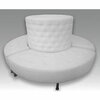 White Leather Round Banquette rental in Denver, CO