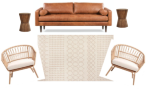 Modern Ranch Lounge Set with Blush Rug rental Baltimore, MD