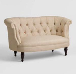 Ivory Button Loveseat rental Austin, TX