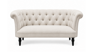 Alexandra Ivory Vintage Button Loveseat rental Austin, TX