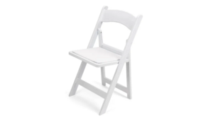 White Resin Folding Chair rental Austin, TX