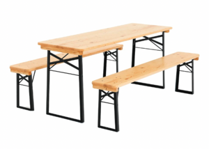 Natural Table and Bench Set rental Denver, CO