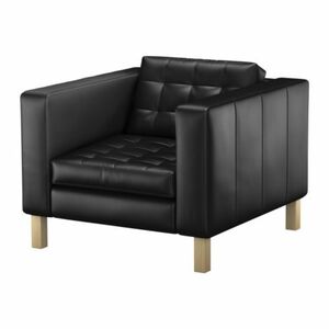 Black Tufted Leather Chair rental Austin, TX