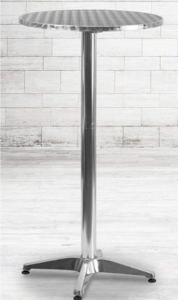 23" Silver Tall Cocktail Table rental Chicago, IL