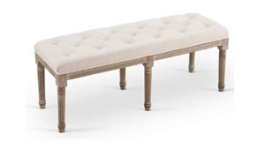Ivory Tufted Bench rental San Diego, CA