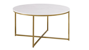Gold and Marble Round Coffee Table rental San Diego, CA