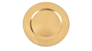 Acrylic Gold Beaded Charger rental San Diego, CA