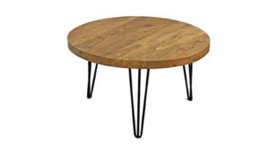 Wood and Metal Round Coffee Table rental San Diego, CA