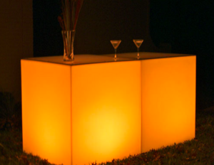 Glow Cubes Rectangular Bar rental Austin, TX