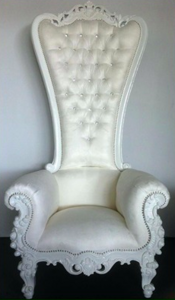 White Throne Chair rental Austin, TX
