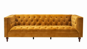 Emerson Gold Velvet Sofa rental Austin, TX