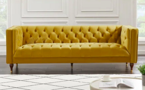  Emerson Gold Velvet Sofa rental Austin, TX