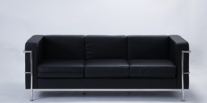 Jaxon – Black Leather Sofa rental Austin, TX