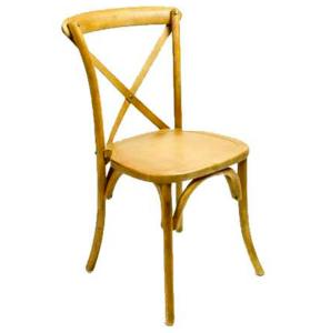 Golden Oak Cross Back Chair rental Austin, TX