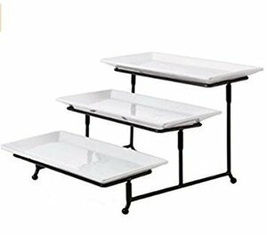 3 Tiered White Rectangular Platter Set rental Los Angeles, CA