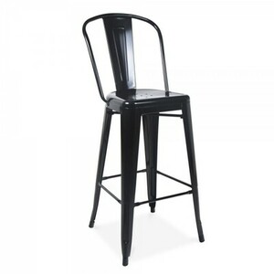 Black Metal Barstool With Back rental New York, NY