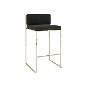 Paramount Stool Polished Gold and Black  rental New York, NY