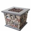 Outdoor Stone Finished Square Fire Pit rental in Los Angeles, CA