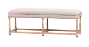 Upholstered Oad Linen Bench rental Atlanta, GA