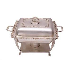 Silver Embellished Square Chafer rental Dallas-Ft. Worth, TX