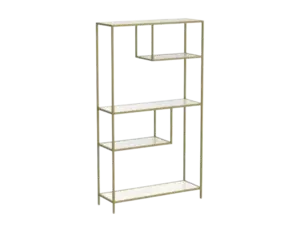 Four Tier Gold Display with White Shelves rental Westchester, NY