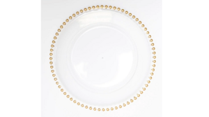 Gold Beaded Acrylic Chargers rental Phoenix, AZ
