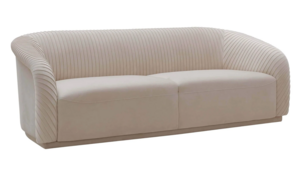 Beige Pleated Sofa rental Phoenix, AZ