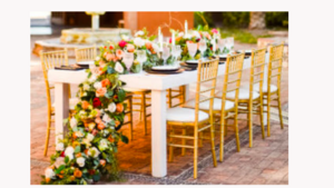 White Modern Table rental Phoenix, AZ