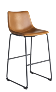 Cognac Leather Barstool rental Austin, TX