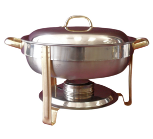 Round Chafer with Gold Accents - 4QT rental Dallas-Ft. Worth, TX