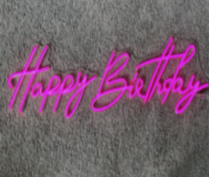 Neon Happy Birthday Sign rental Houston, TX