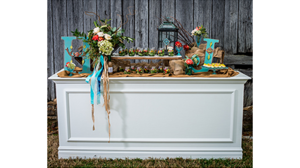 8' White Wood Bar rental Nashville, TN