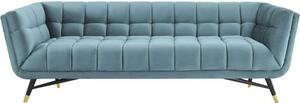 Modern Tufted Blue Velvet Sofa rental Atlanta, GA