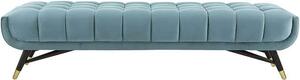 Modern Tufted Blue Velvet Bench rental Atlanta, GA