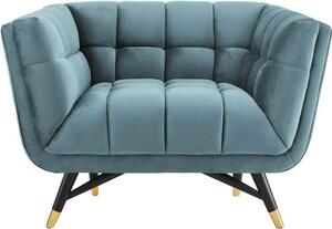 Modern Tufted Sea Blue Velvet Chair rental Atlanta, GA
