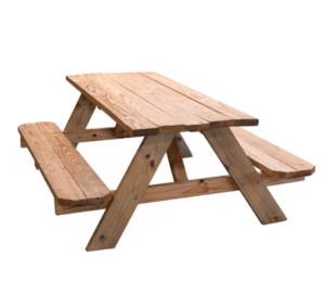 6' Natural Wooden Picnic table rental Chicago, IL