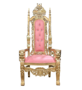 Pink and Gold Throne Chair rental Las Vegas, NV